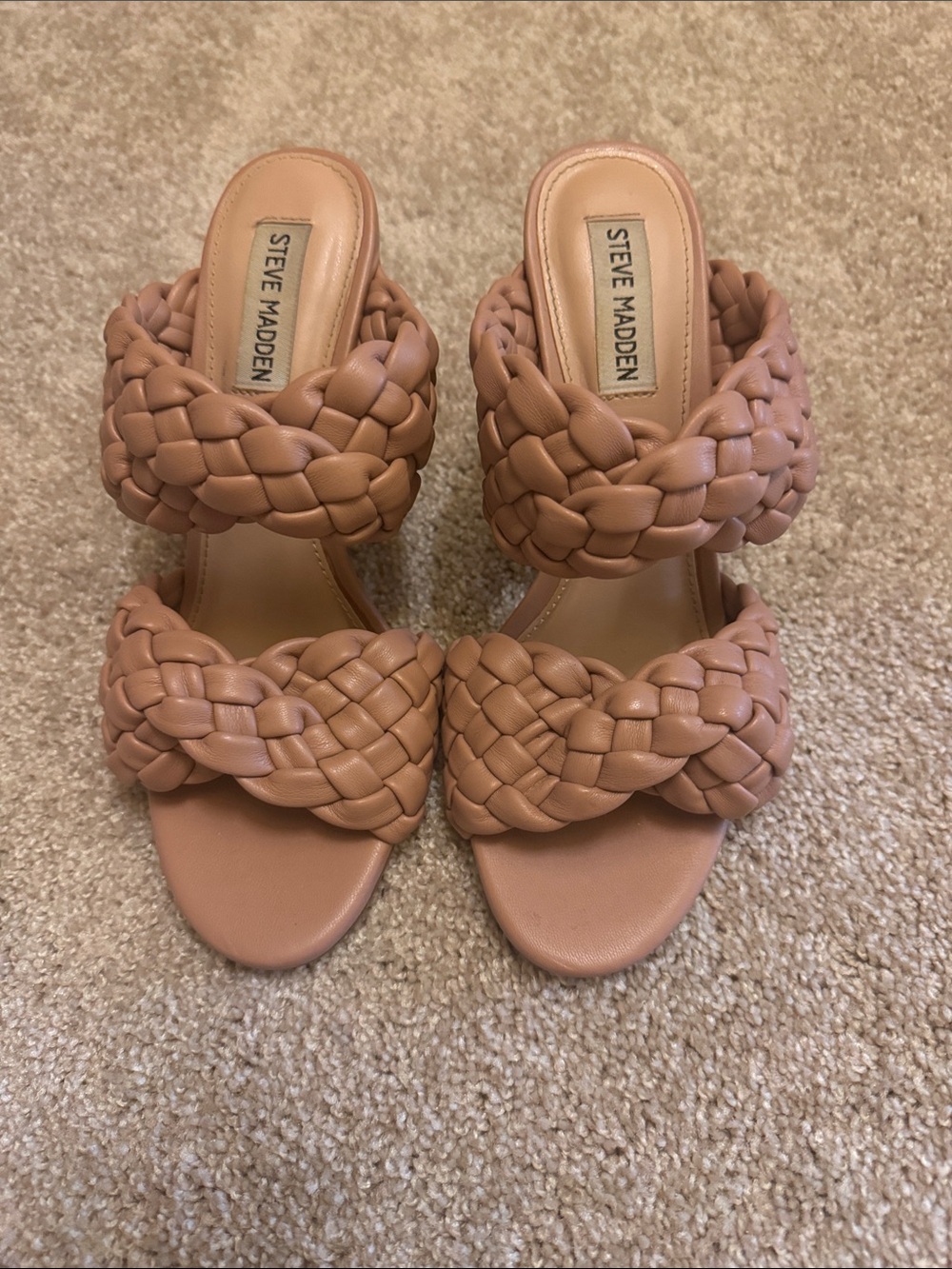 Steve Madden Braided Double-Strap Slide Sandal - Tan/Nude